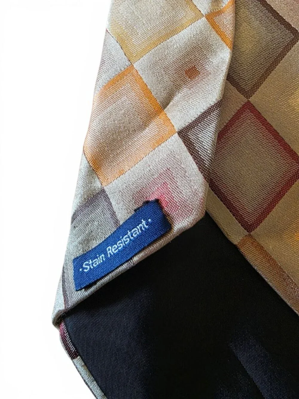John Ashford Men’s Geometric Diamond Necktie Stain Resistant Multicolor Silk